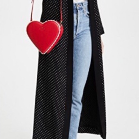 Kate Spade NY Red Leather Crossbody Heart Bag NWT - Picture 9 of 12